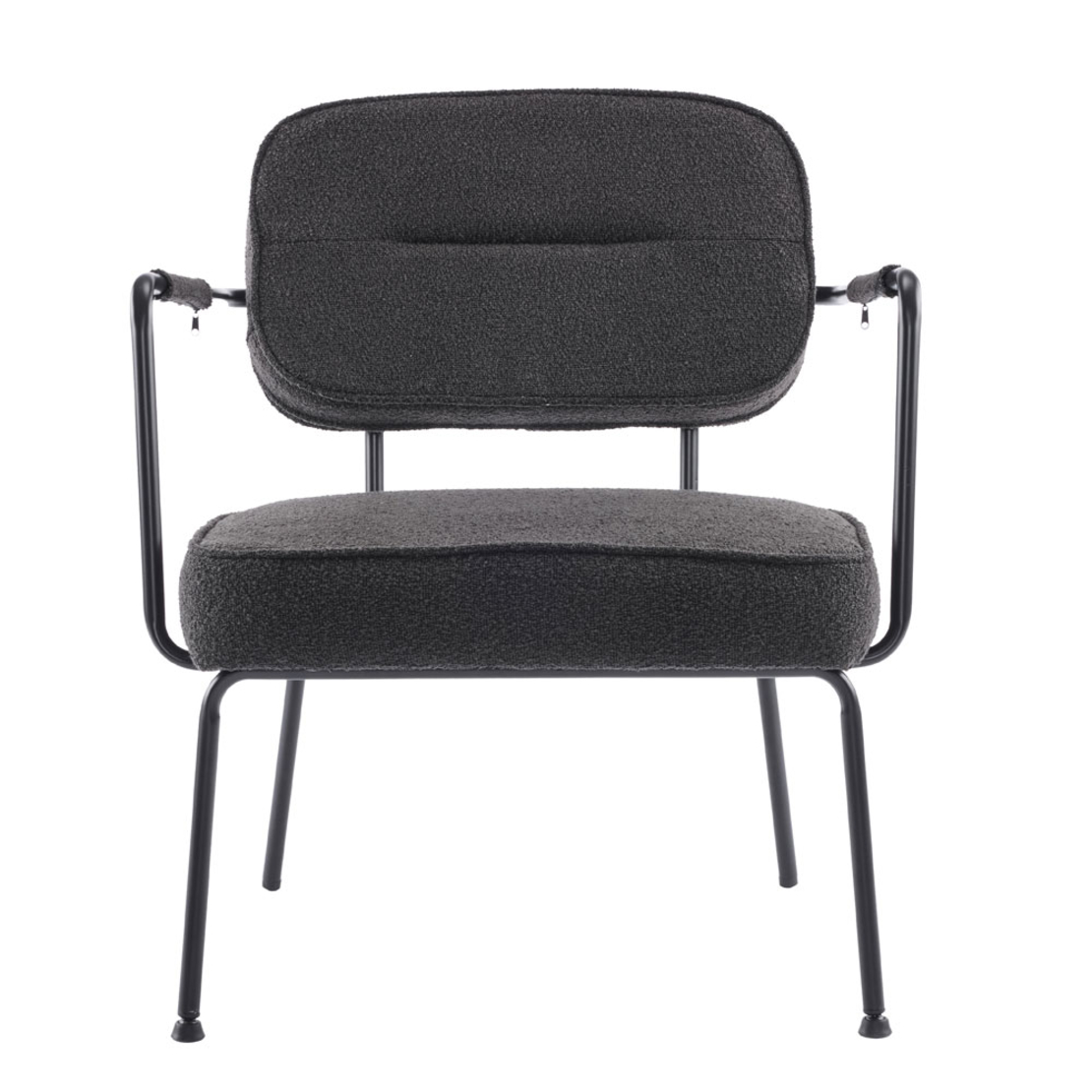 PRISLEY ARMCHAIR FABRIC BLACK METAL BLACK PRC