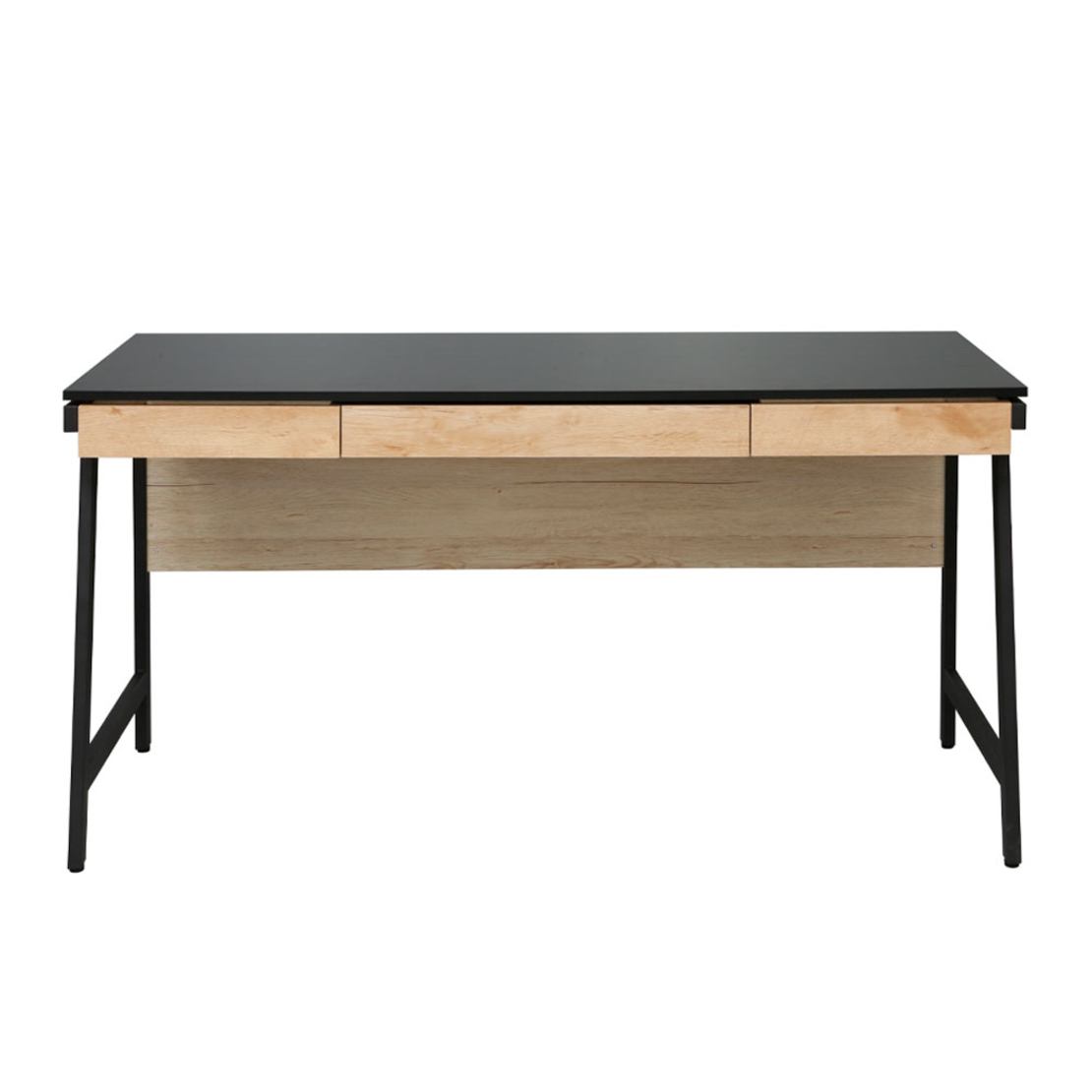 NEST DESK MELAMINE NATURAL BLACK 140x58xH75cm E1 P