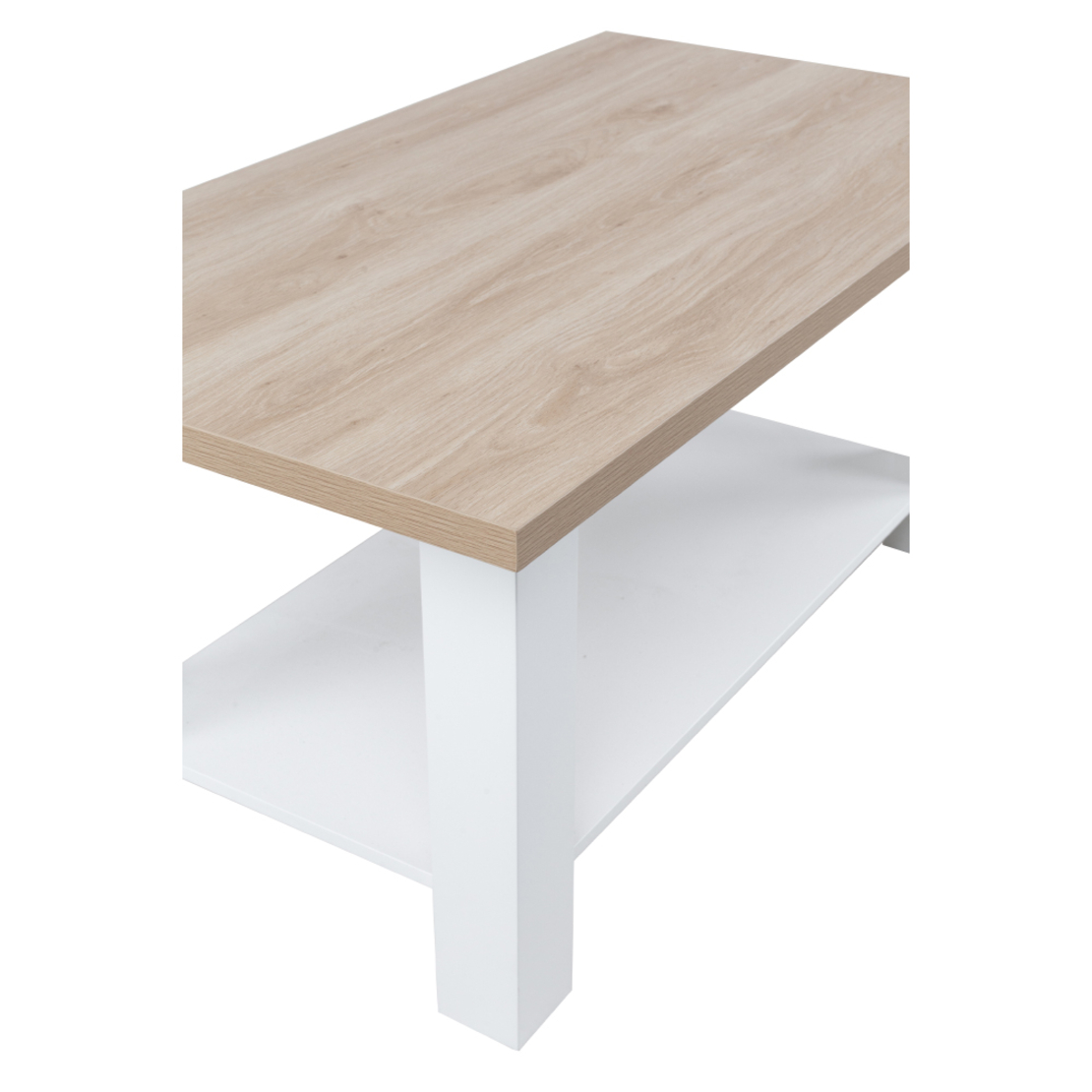 VILLAGE COFFEE TABLE MELAMINE WHITE NATURAL MDF 110x60xH53cm E1 PRC