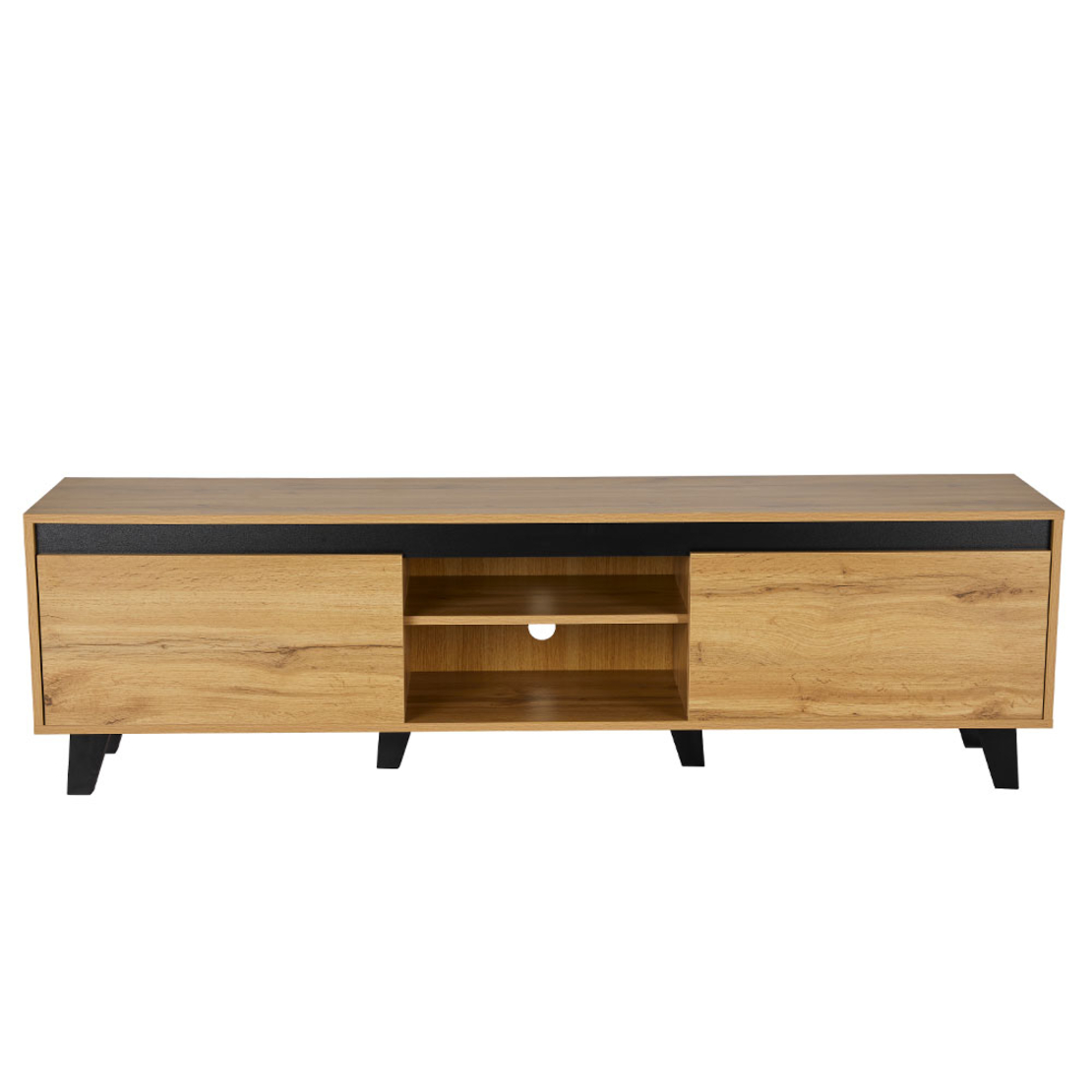 ARABICA TV STAND CHIPBOARD WITH MELAMINE SONOMA BLACK METAL BLACK 170x38xH49cm E1 PRC