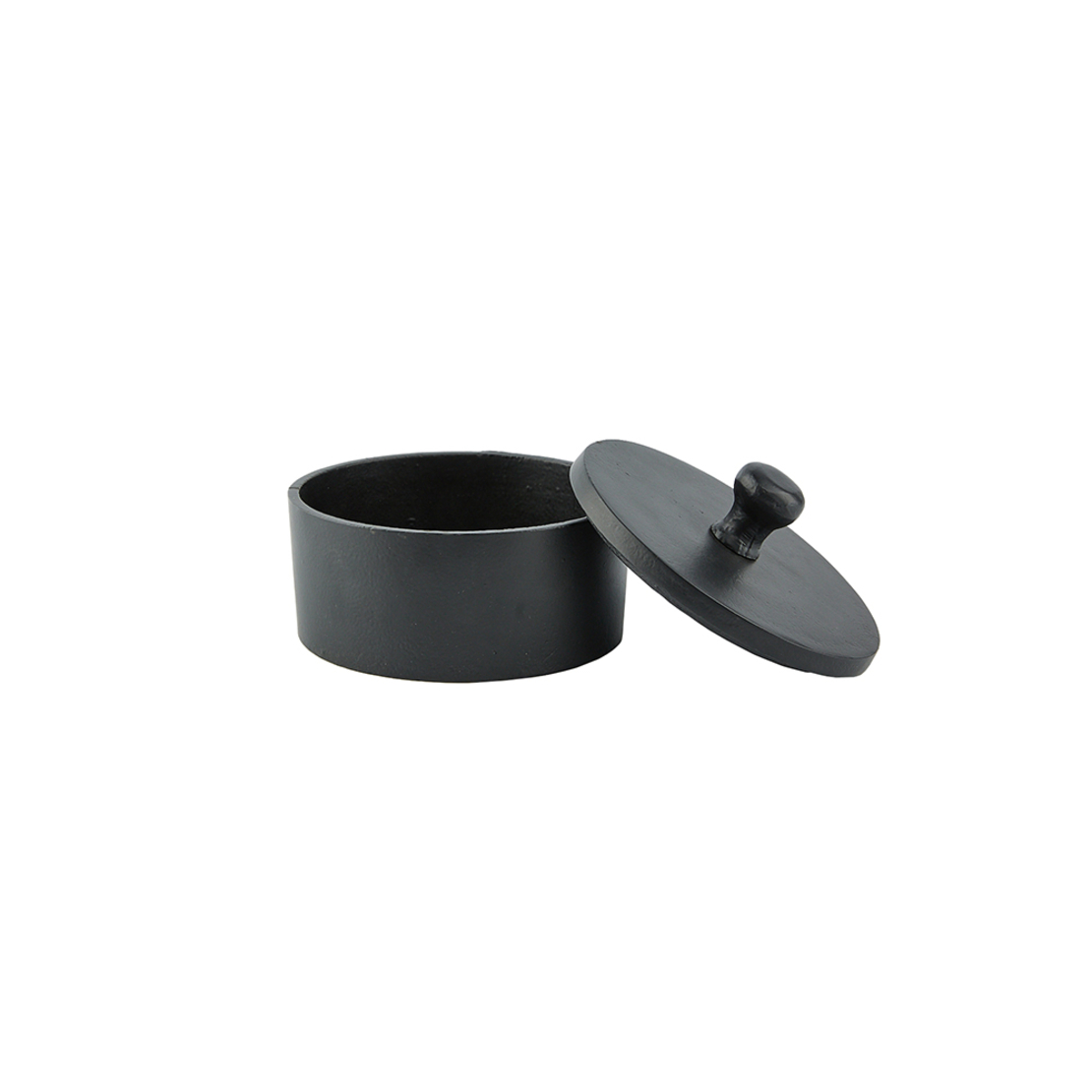 BOITE STORAGE JAR WITH LID ALUMINIUM BLACK 11x11xH