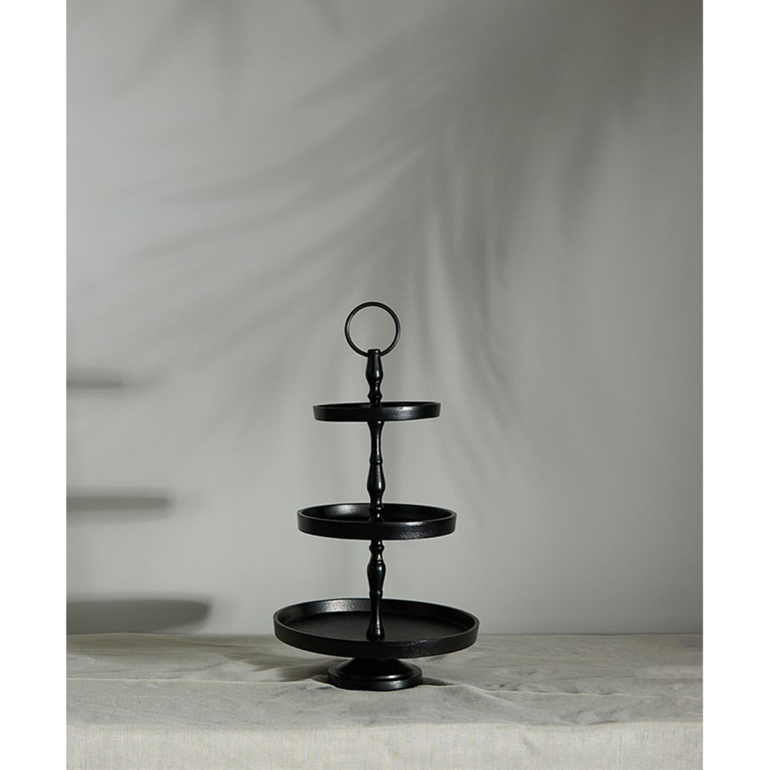 SERVIR STAND 3LEVELS ALUMINIUM BLACK 20x20xH35cm I