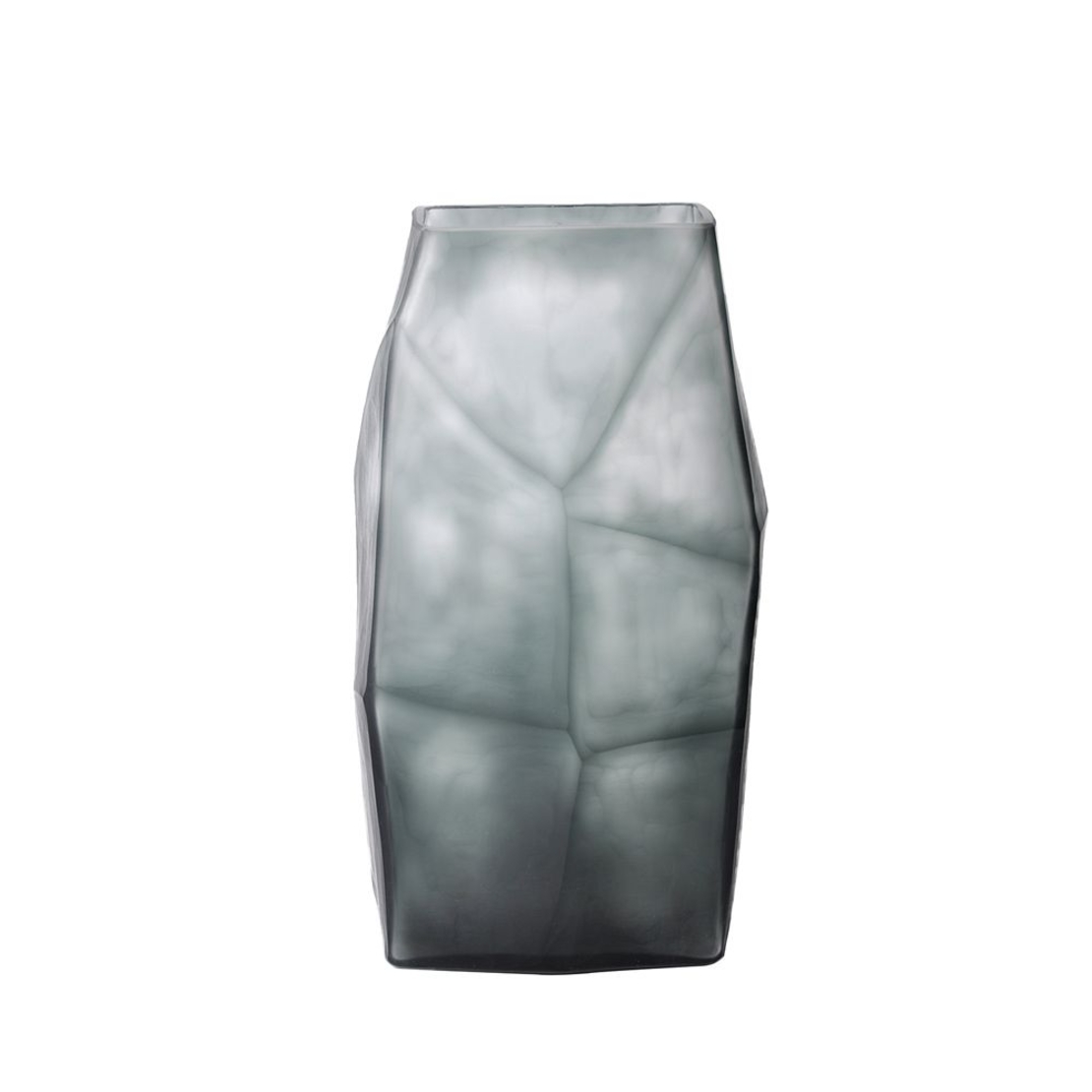 ROCHE GREY VASE GLASS GREY 17x12,5xH31cm PRC