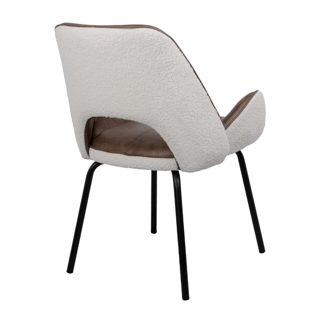 MONTE CHAIR FABRIC BROWN CREAM METAL BLACK MATTE E1 PRC