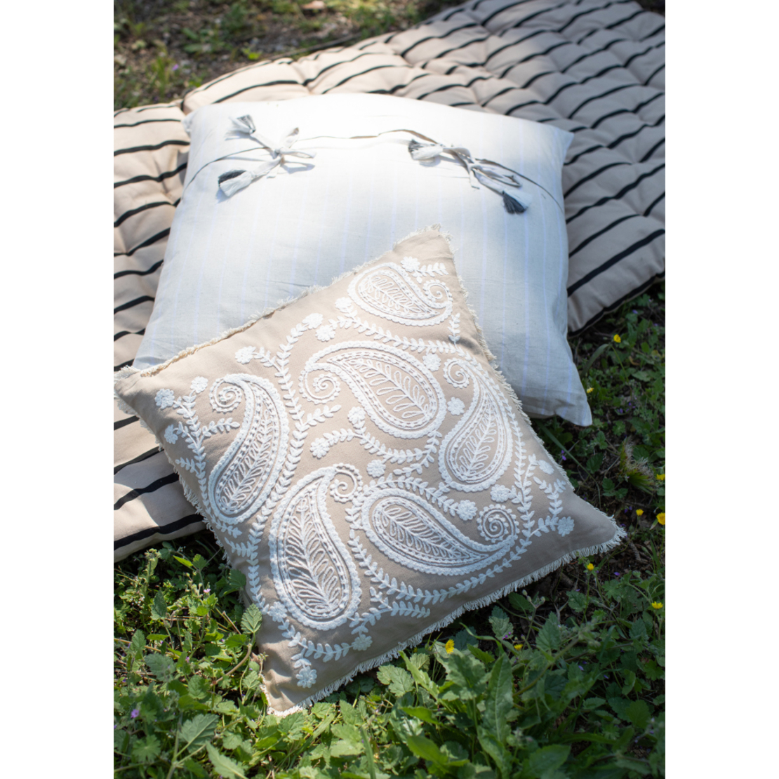 AMMOS 5 DECOR CUSHION FABRIC COTTON BEIGE 60x60cm