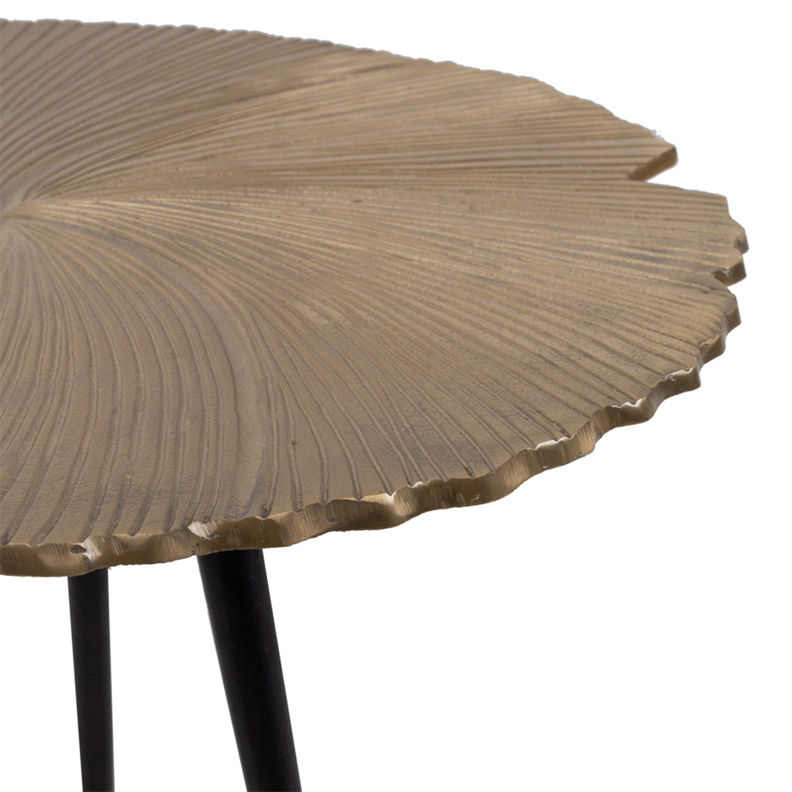 LEAF 50 SIDE TABLE METAL GOLD MAT BLACK 50x50xH36cm IN