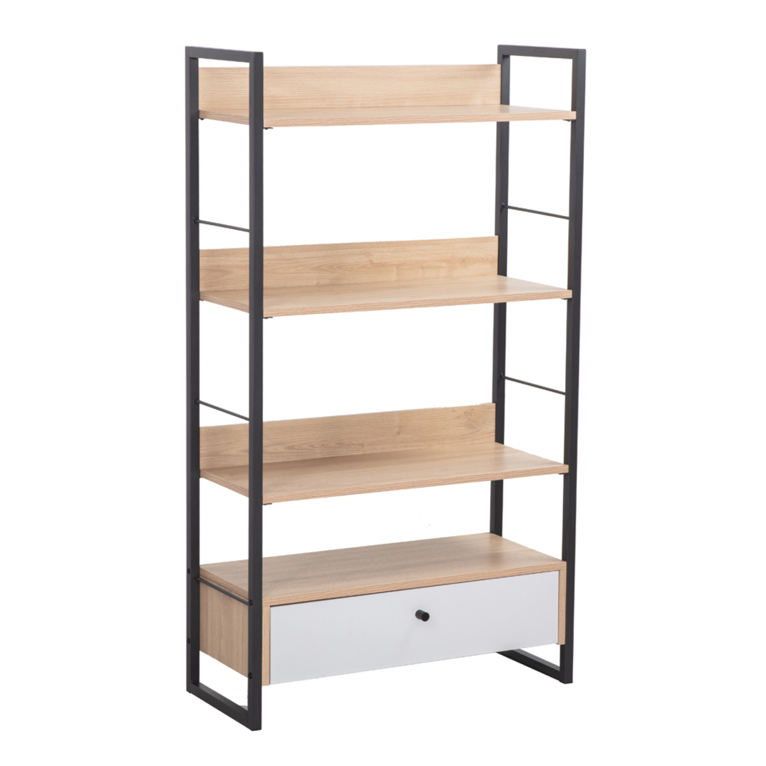 TRILOGY BOOKCASE MELAMINE NATURAL BLACK 70x30xH125