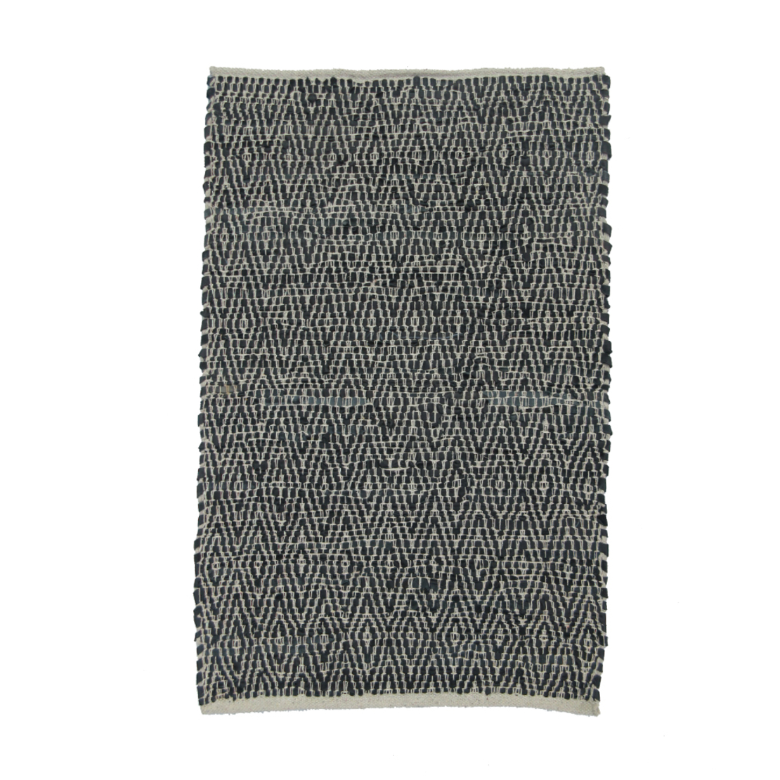 ROMBO CARPET LEATHER BLACK BEIGE 60x90cm IN