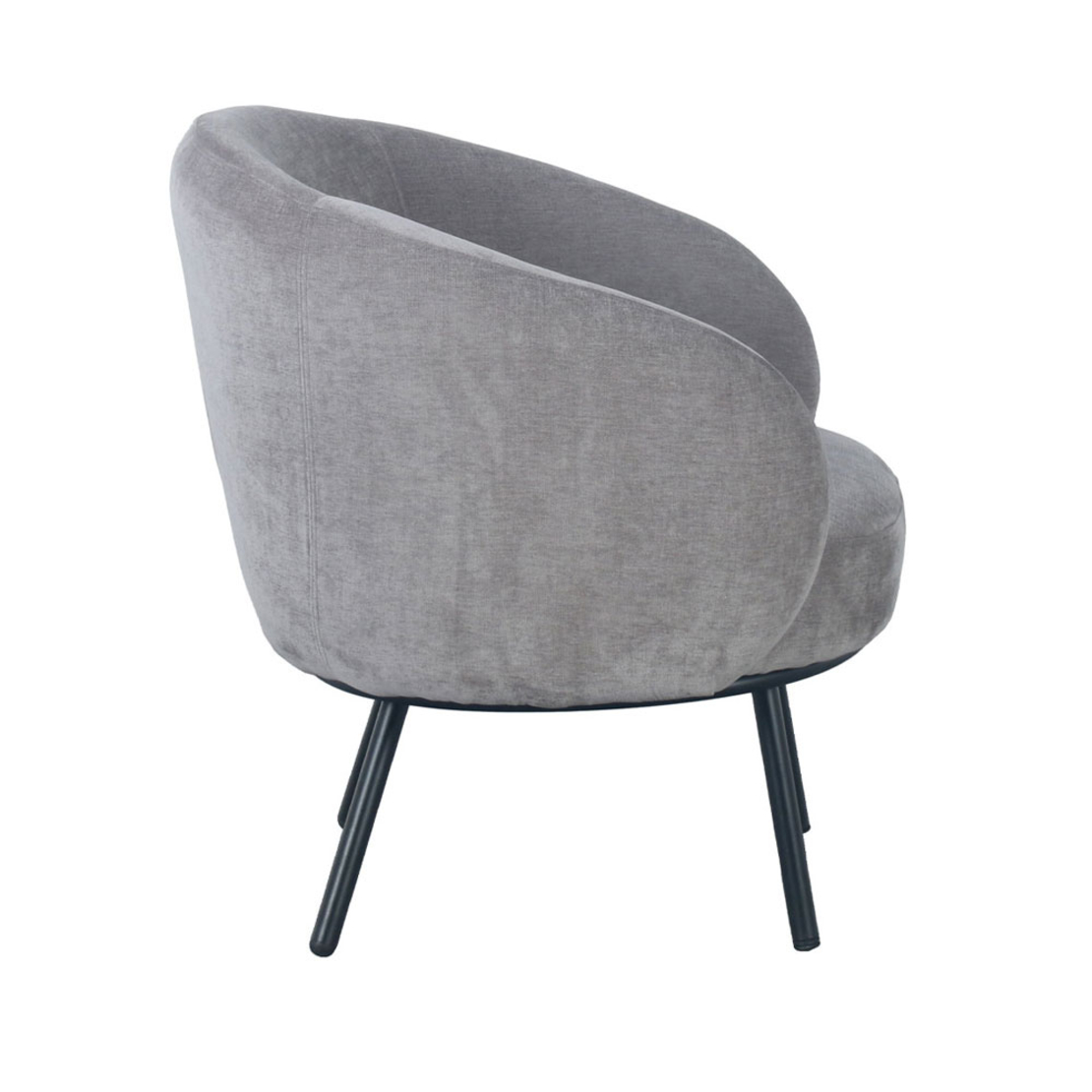 MALU ARMCHAIR FABRIC GREY METAL BLACK E1 PRC