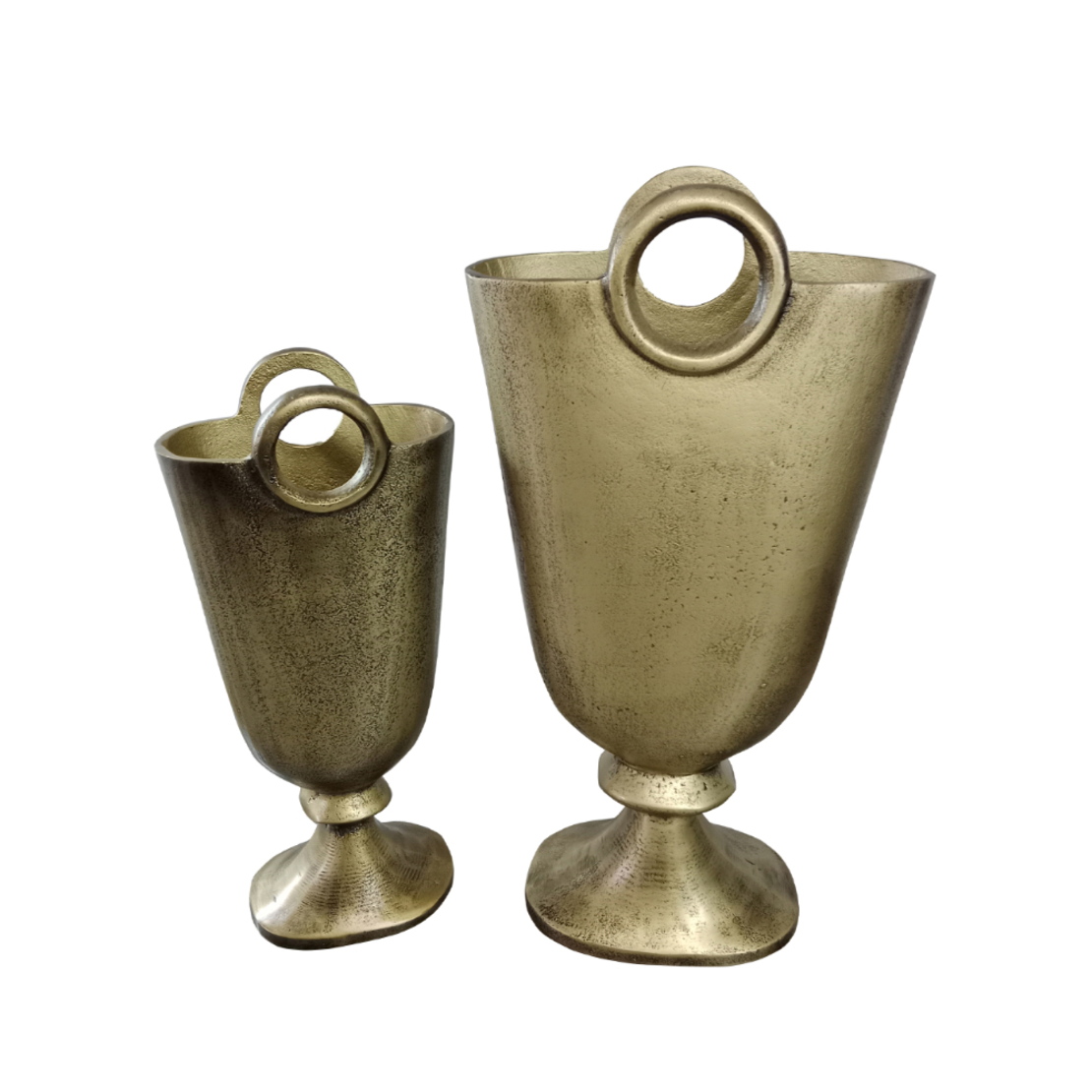RENGO VASE SET 2PCS ALUMINIUM GOLD ANTIQUE 26_18x1