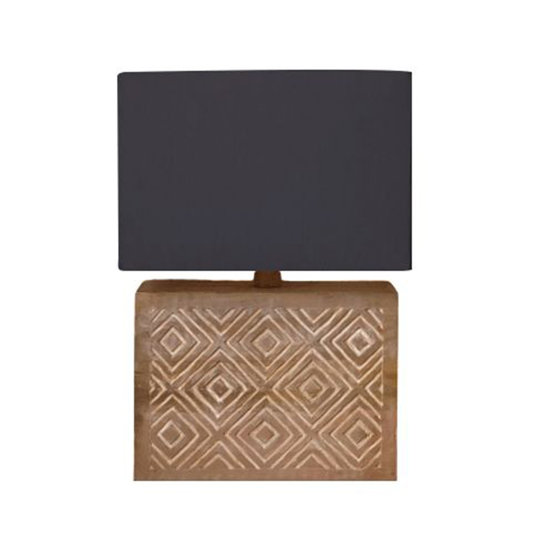 OLIVA NATURAL/DIONE LAMP TABLE WOOD FABRIC BROWN B