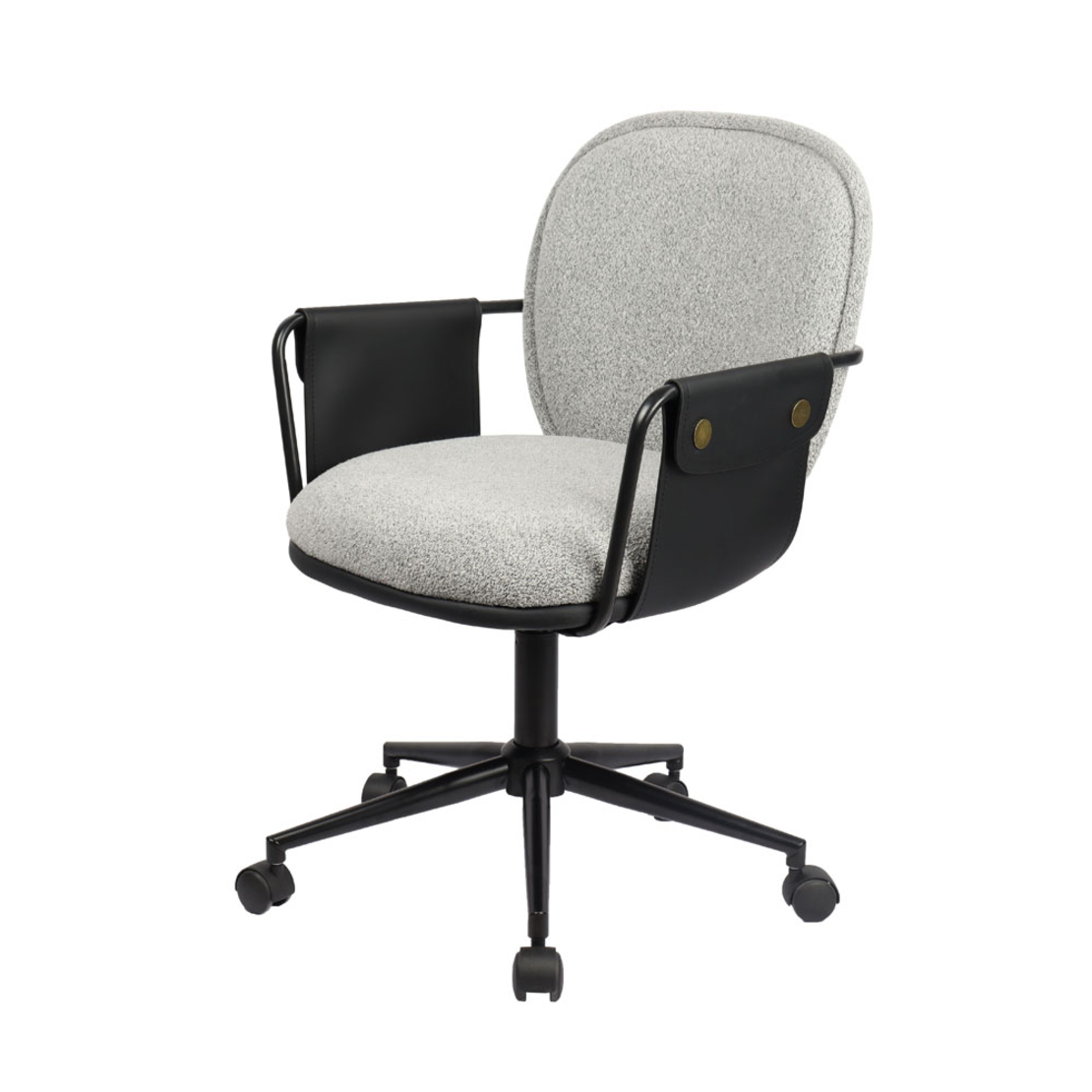 POST CHAIR DESK FABRIC GREY METAL BLACK METAL 55x5