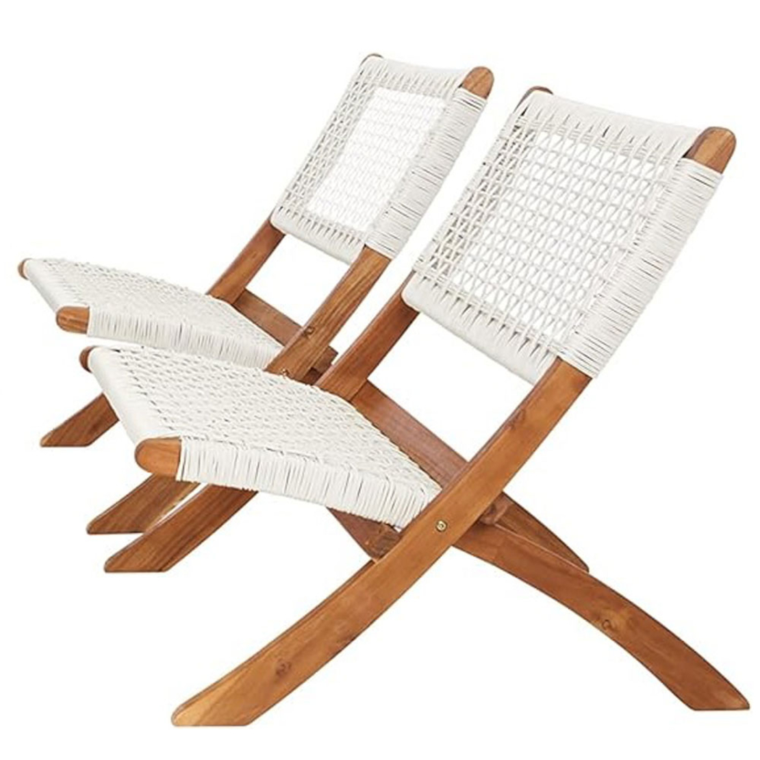 MESH CHAIR FOLDING HIGH DENSITY POLYETHYLENE WHITE NATURAL 78x60xH72,5cm VN