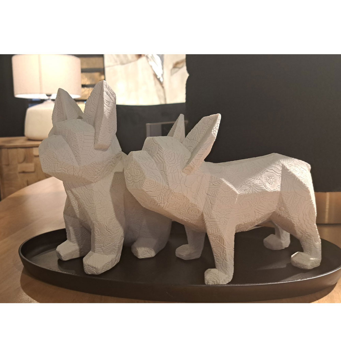 MONTY B DECO DOG POLYRESIN WHITE 17,5x11,5xH21,5cm