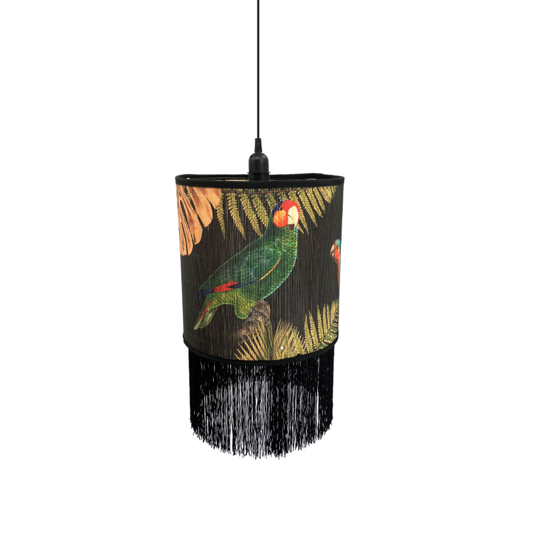TROPICAL BIRDS C LAMP PENDANT BAMBOO MULTICOLOR BL