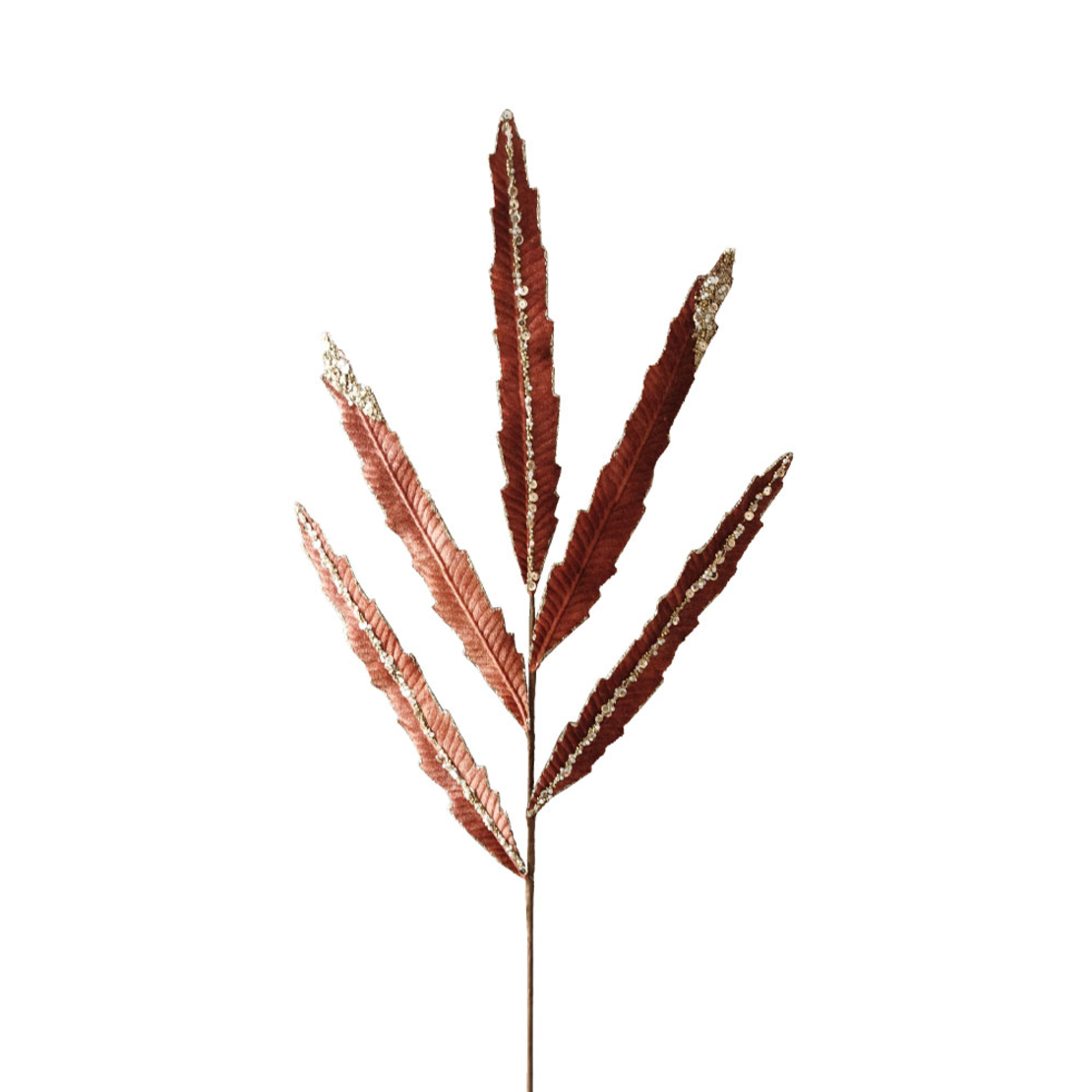 XMAS BROCADE FLOWER 2 FLOWER TERRACOTTA PRC