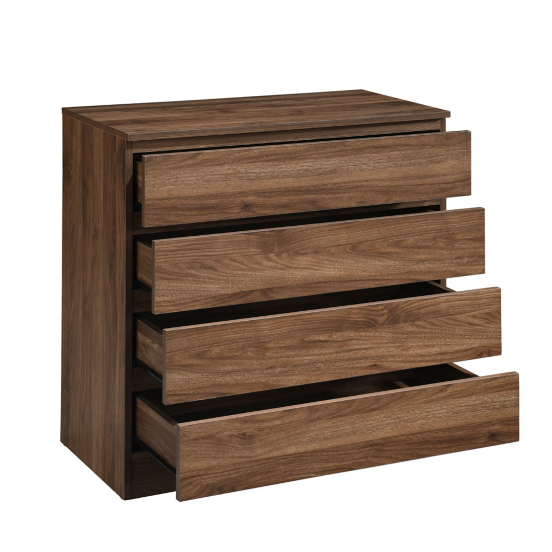 POLO COMMODE 4DRAWERS CHIPBOARD WITH MELAMINE CARTA WALNUT E1 MY