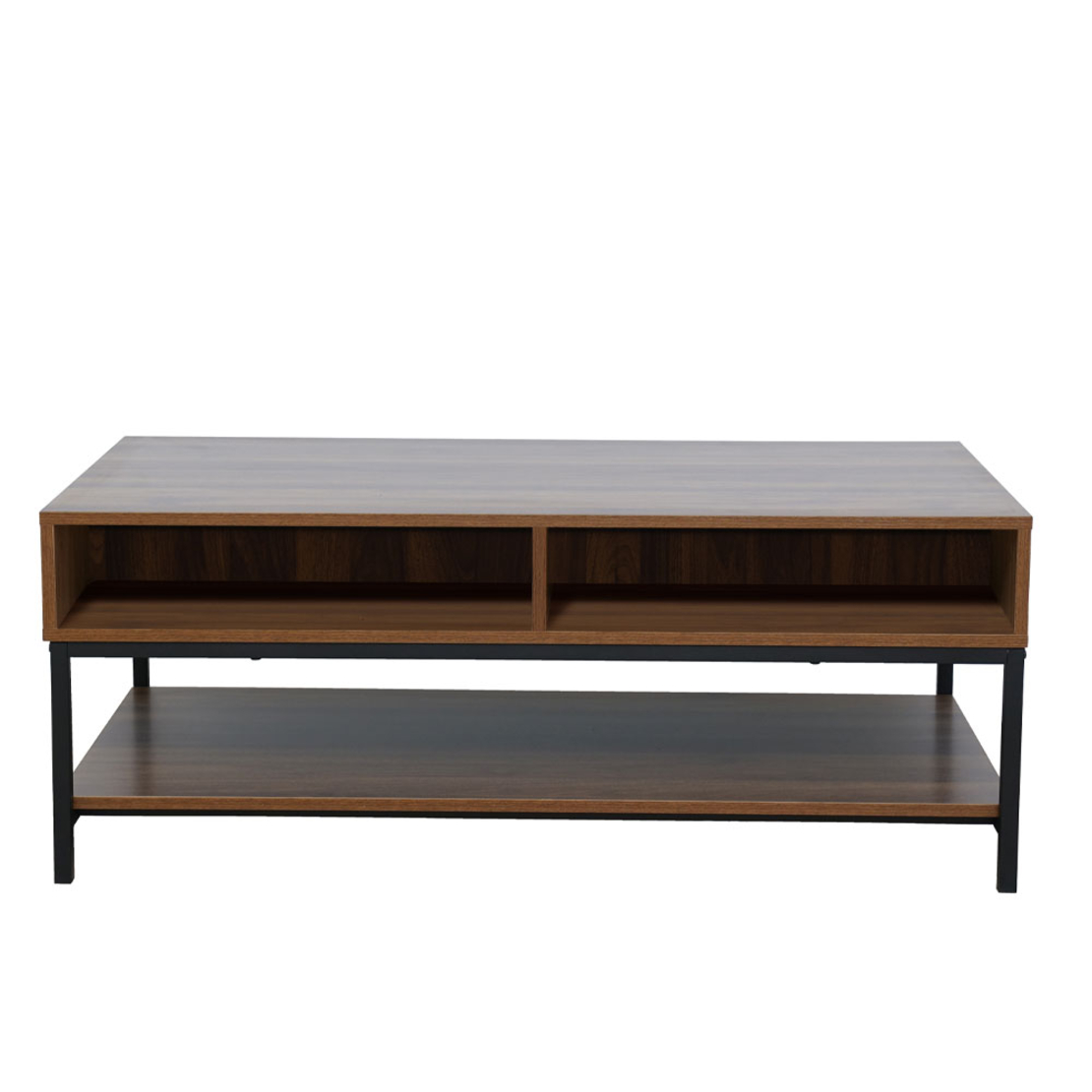 ZUMA COFFEE TABLE 2DRAWERS 3SHELVES MELAMINE WALNU