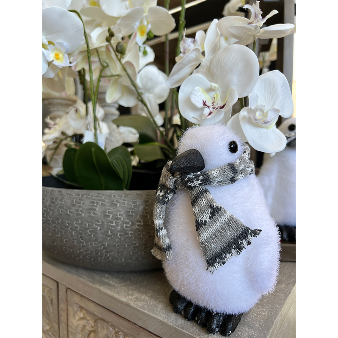 XMAS TITCH BEAR 2 PENGUIN POLYFOAM PLASTIC WHITE G