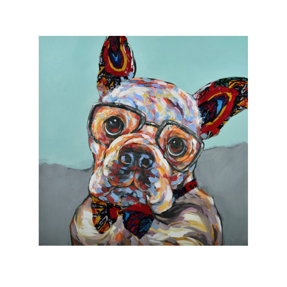 IMBA DOG 2 PAINTING CANVAS MULTICOLOR WOOD 100x100