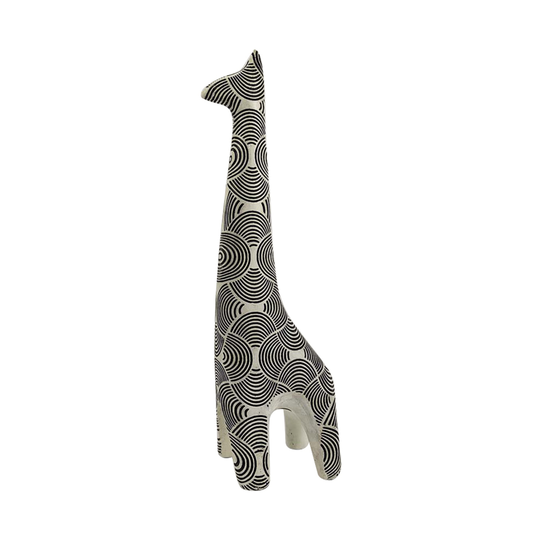 BLURRY DECO GIRAFFE POLYRESIN WHITE BLACK 11,2x8,5