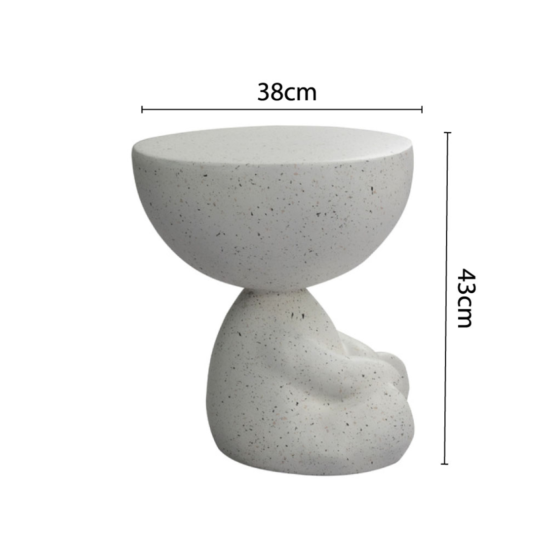 BEAR SIDE TABLE MgO TERRAZZO 38x38xH43cm PRC