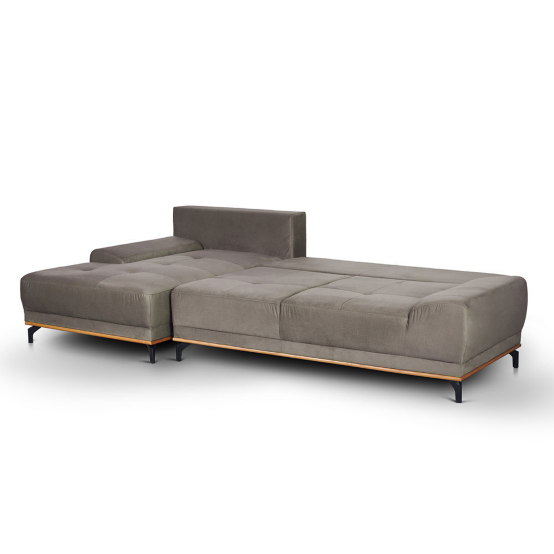 NATURA SOFA BED CORNER LEFT EASY CLEAN FABRIC TAUPE E1 EU