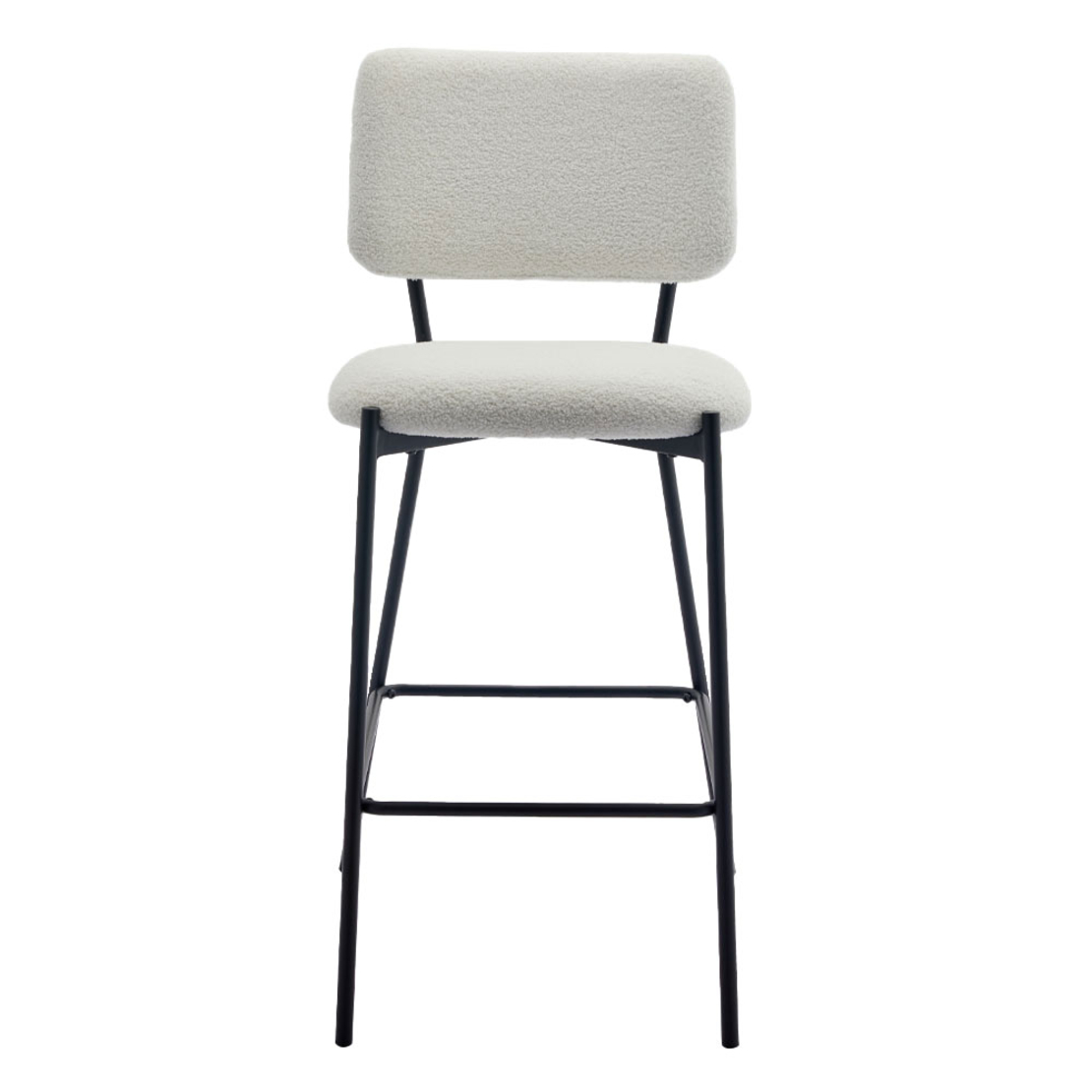 NATURE STOOL BAR FABRIC WHITE METAL BLACK E1 PRC