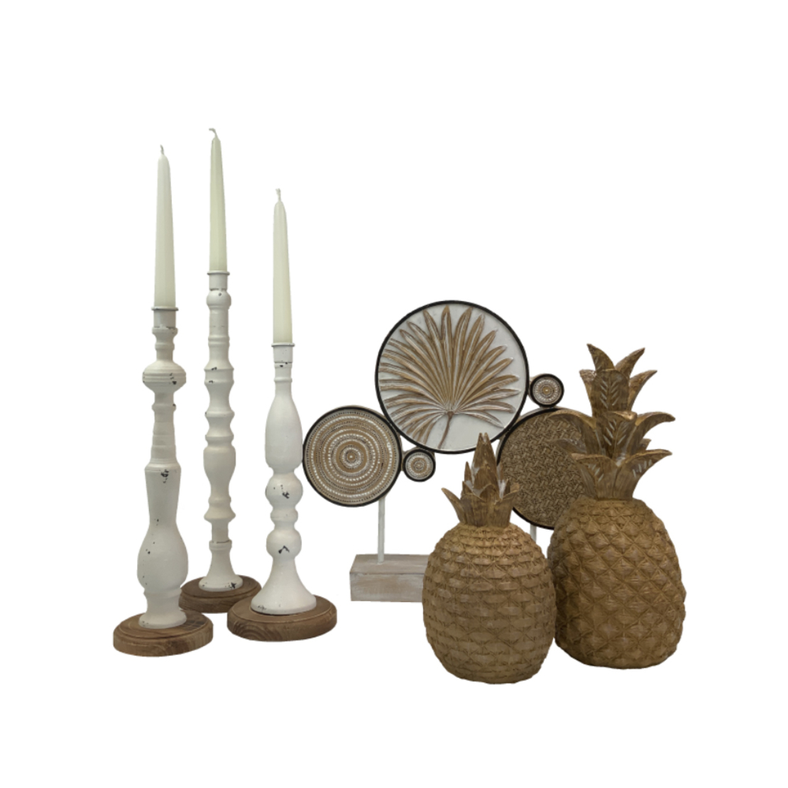 GINKO 5 DECO PINEAPPLE POLYRESIN NATURAL D15xH33,5