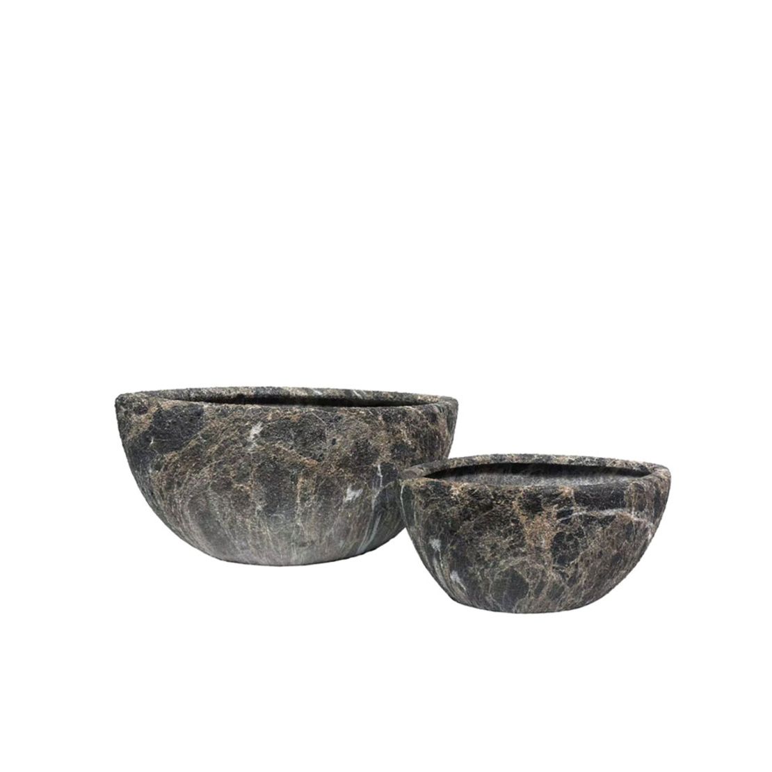 GASHER PLANTER SET 2PCS 46x22x20 CERAMIC ANTRACITE BEIGE