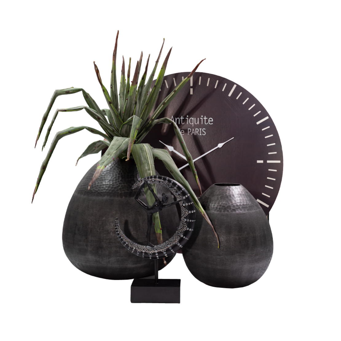 DROP VASE ALUMINIUM GRAPHITE D25xH21cm IN