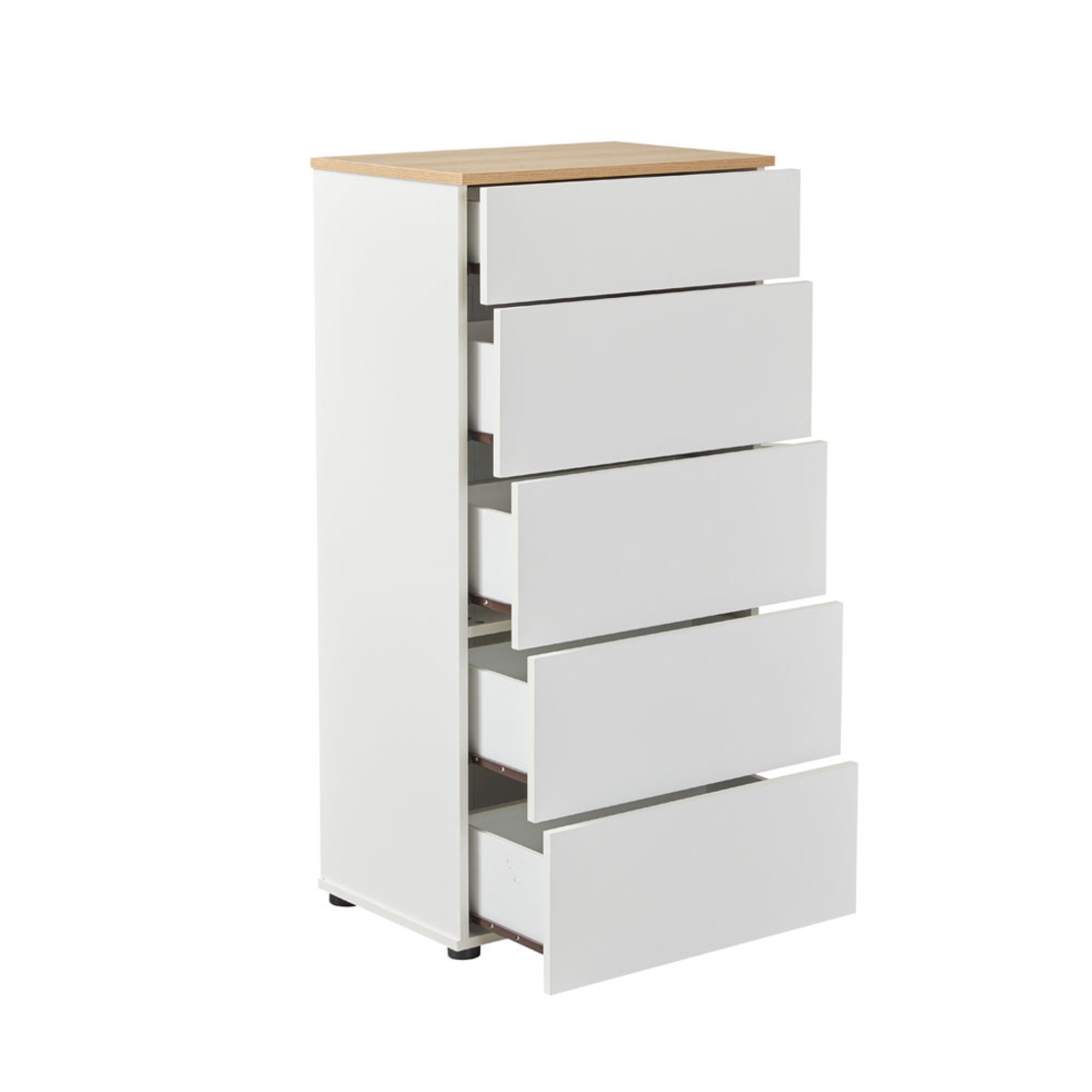 LUCIDO PEDESTAL 5DRAWERS MELAMINE WHITE OAK NATURAL E1 PRC