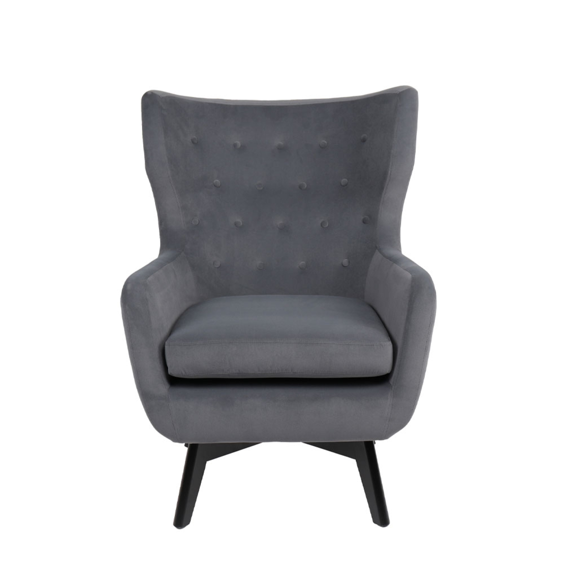 MEGA ARMCHAIR FABRIC GREY LIGHT WOOD RUBBERWOOD BL