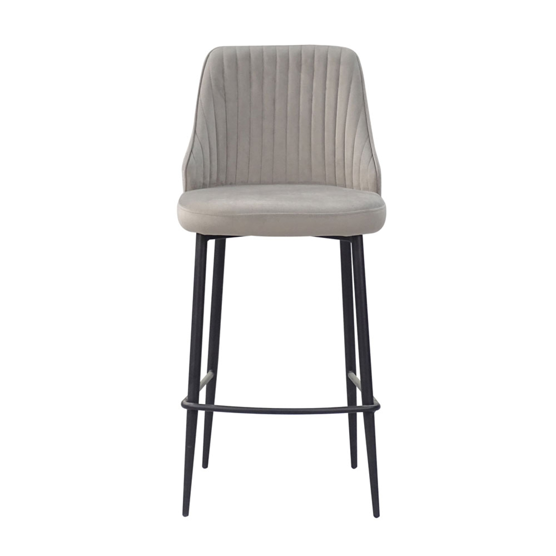 KING STOOL BAR FABRIC BEIGE METAL BLACK PRC