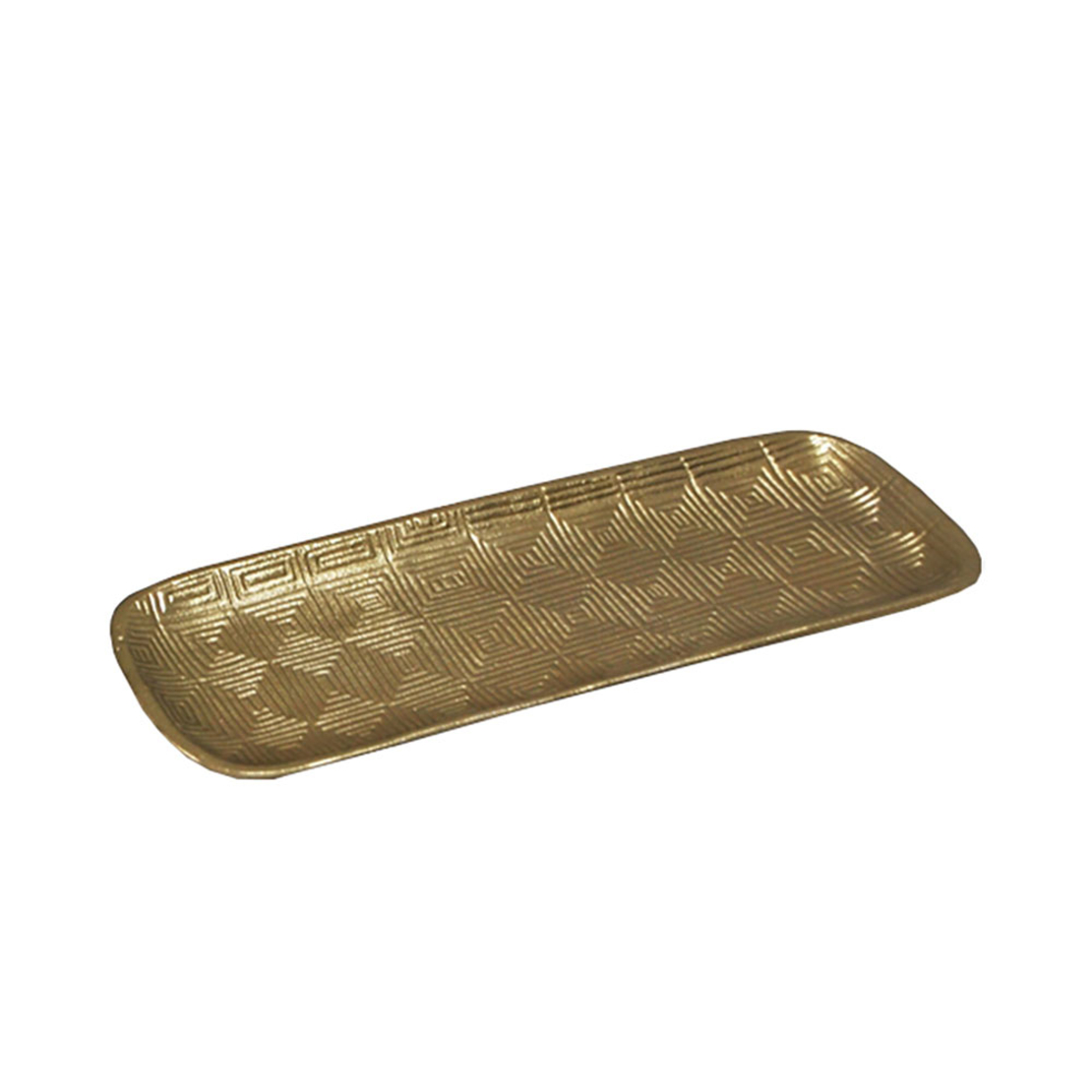 RHOMBUS 42 TRAY ALUMINIUM GOLD 42x14,5xH2cm IN