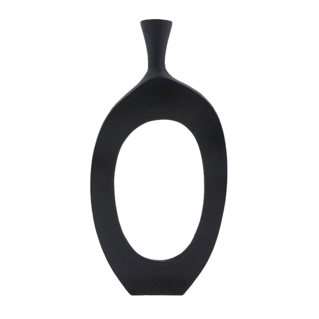 ABSTRACT VASE ALUMINIUM BLACK 28x5xH61cm IN