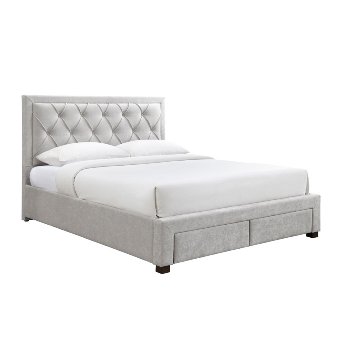 NOBLE BED (FOR MATTRESS 160x200cm) FABRIC GREY LIGHT E1 MY