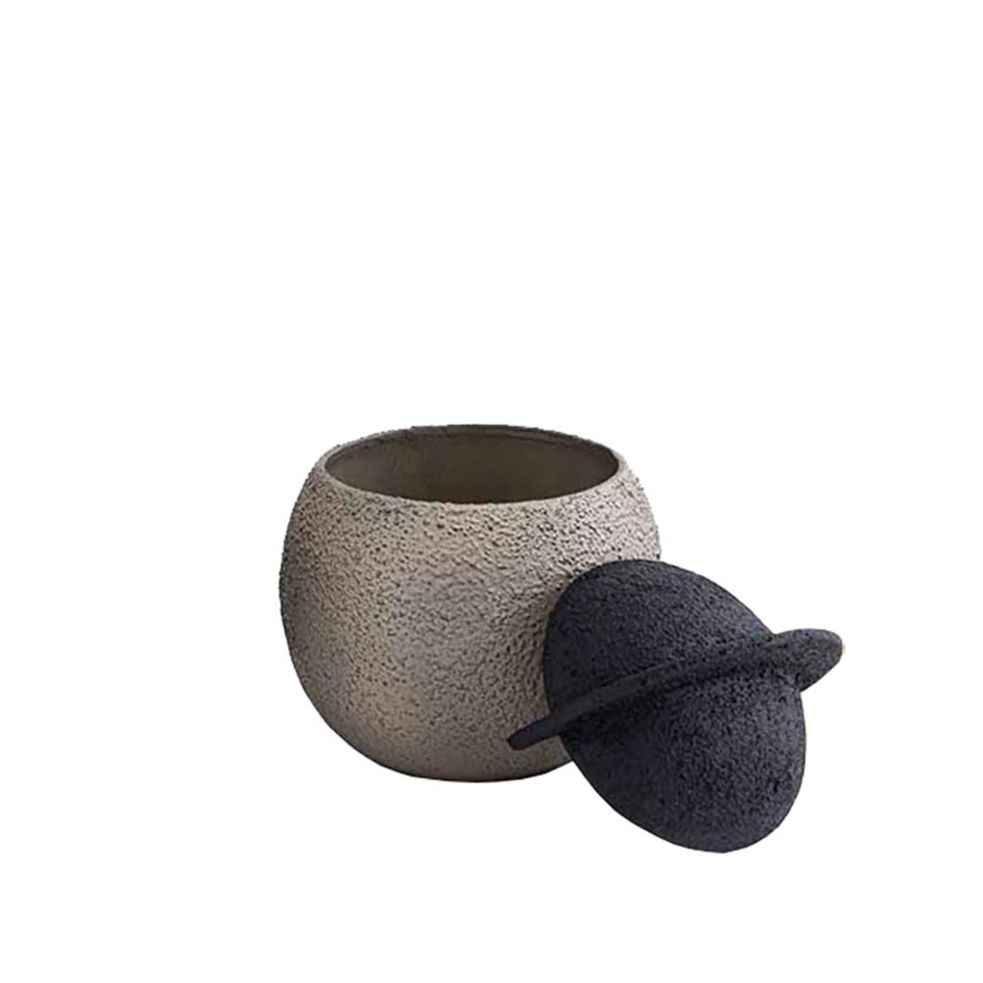 GRIZIO BOWL WITH LID ALUMINIUM MUD BLACK 15x15xH19