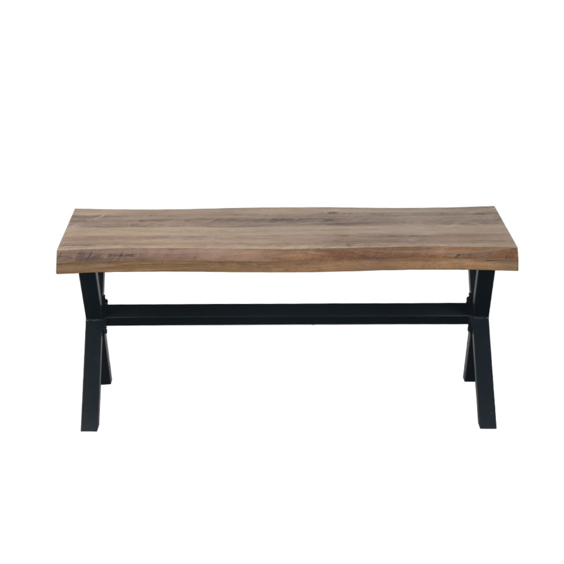 BRICK COFFEE TABLE CHIPBOARD WITH MELAMINE CARTA WALNUT BLACK METAL 110x60xH45cm E1 PRC