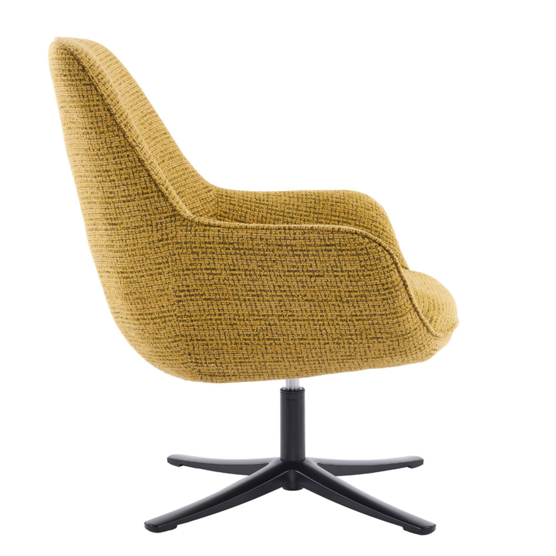 TIFFANY ARMCHAIR SWIVEL FABRIC YELLOW WITH PATTERN METAL BLACK PRC