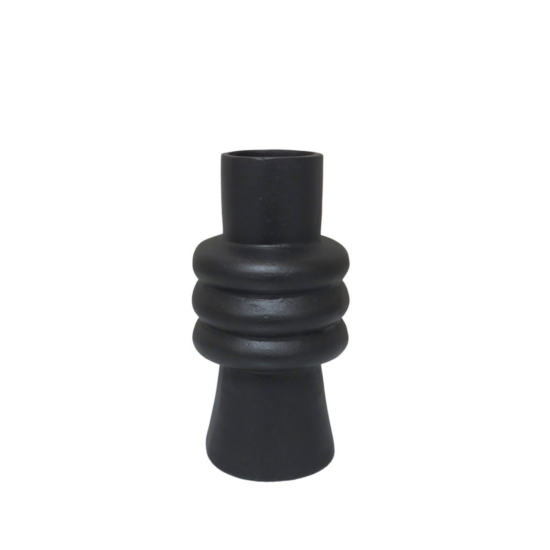 ARTIOM VASE 14x14x26 ALUMINIUM BLACK