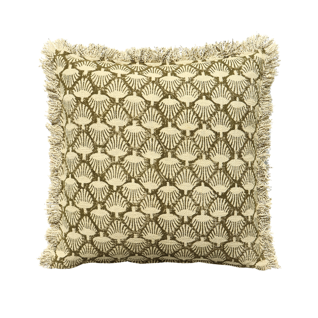CALLISTE B DECOR CUSHION COTTON VISCOSE OLIVE GREE