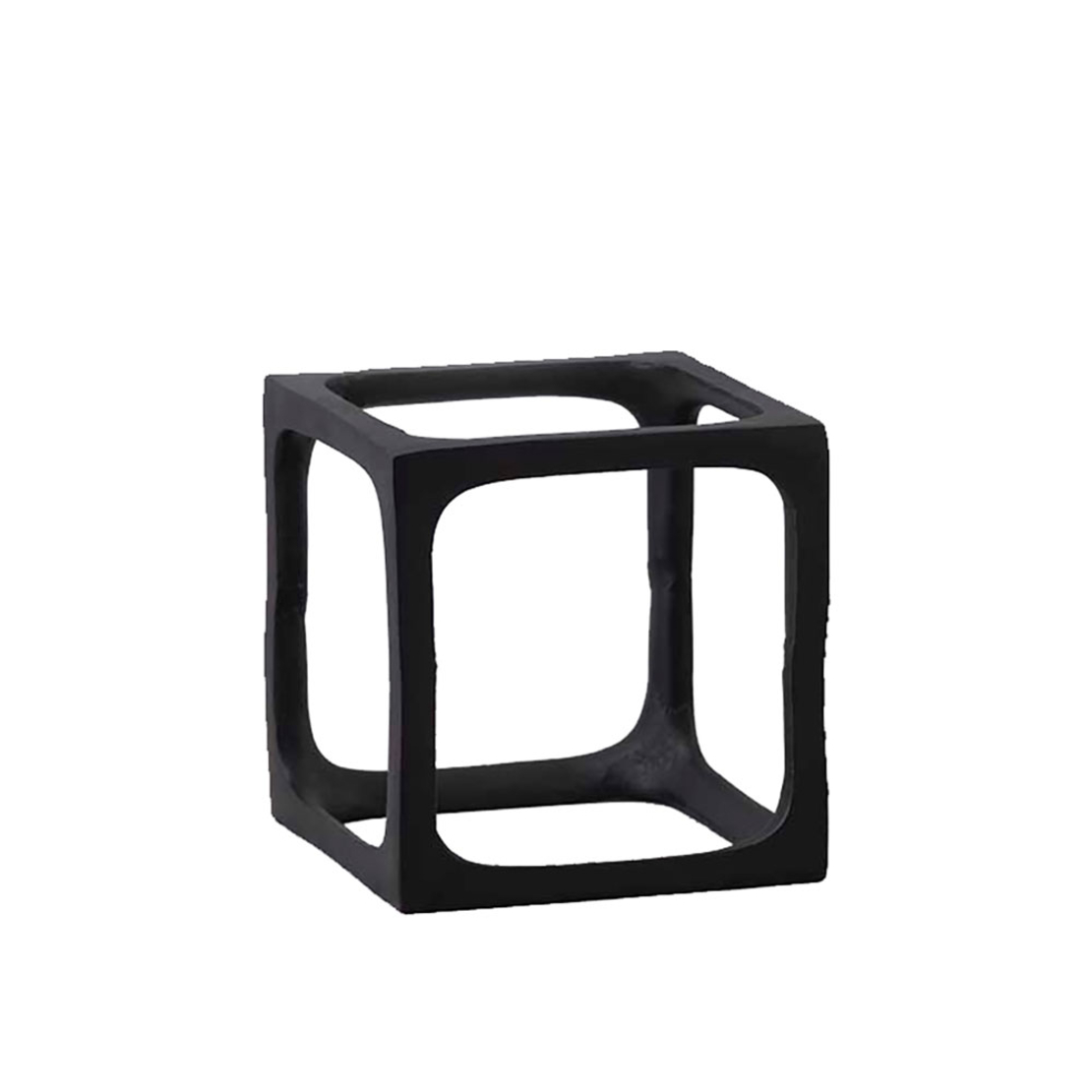 CUBO DECO ALUMINIUM BLACK 16,5x16,5xH16,5cm IN