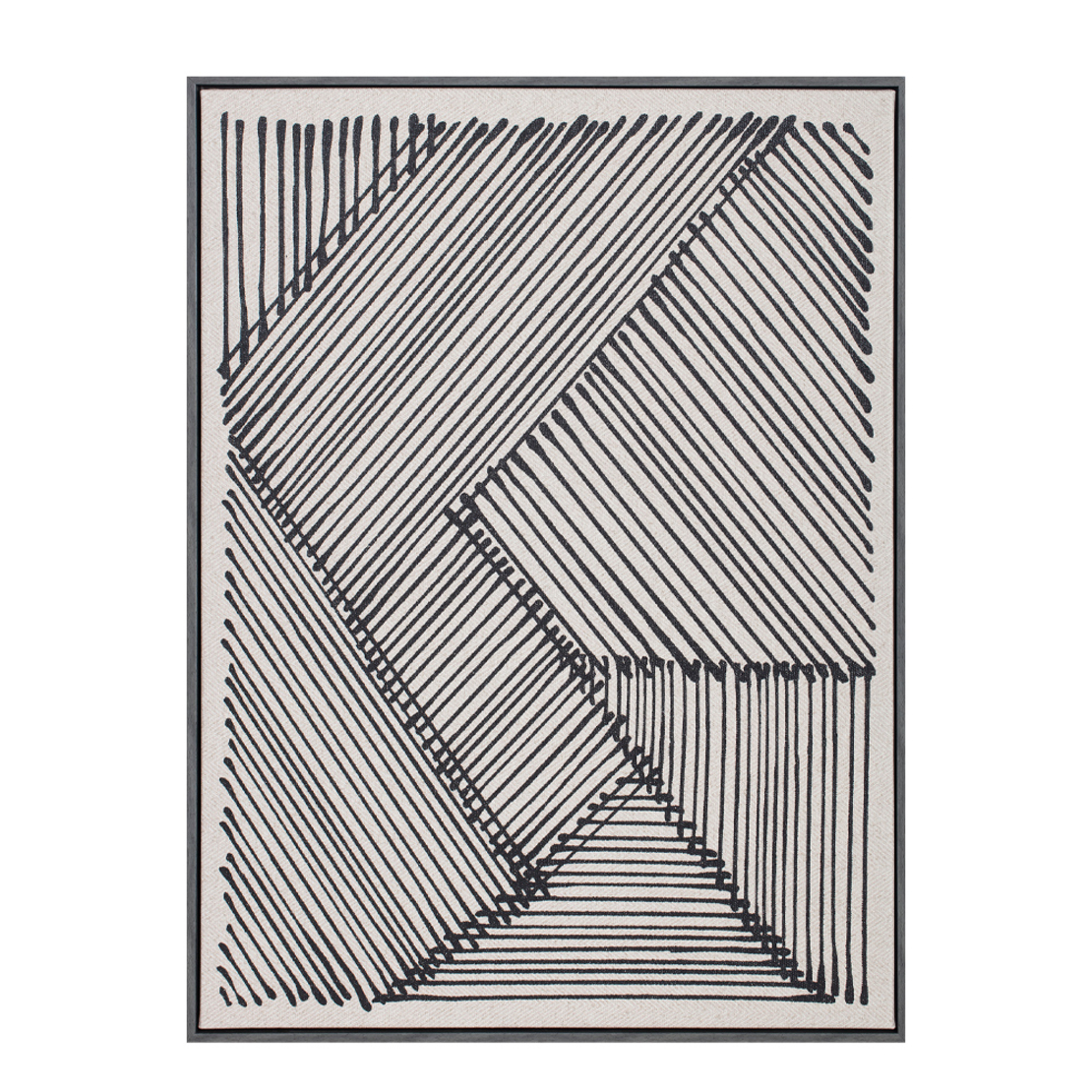 STAY TRUE PAINTING DECORATIVE 60x80x4 LEATHER WHITE BLACK WOOD BLACK