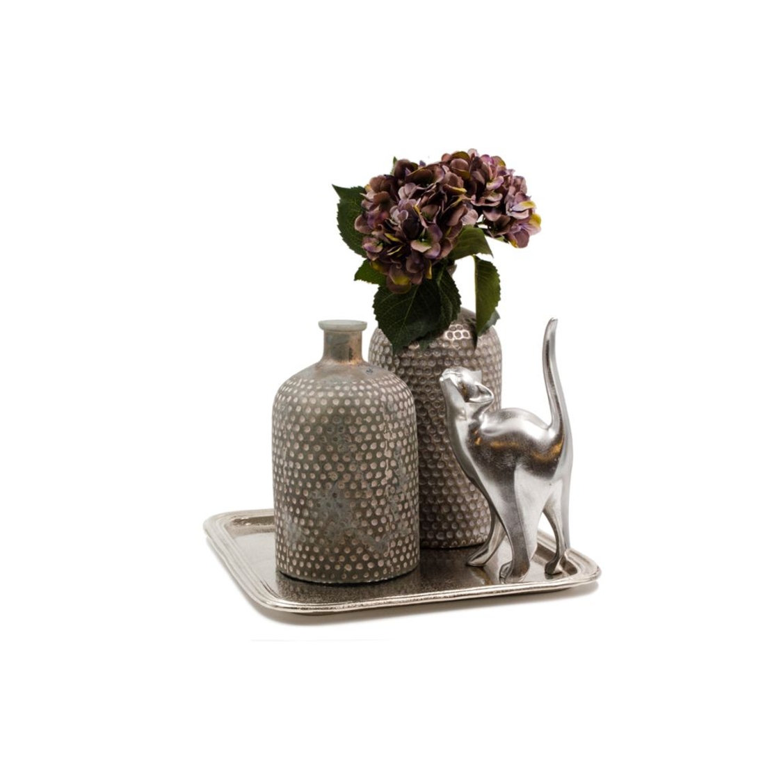 RIM TRAY ALUMINIUM SILVER 33x33xH2cm IN