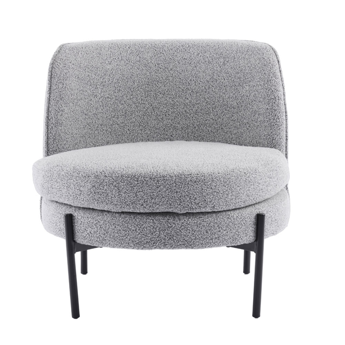 CESTA ARMCHAIR FABRIC GREY METAL BLACK PRC