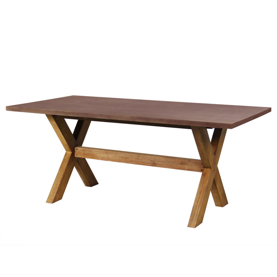 POMPEI TABLE FIBER CEMENT RUST RED NATURAL 200x100