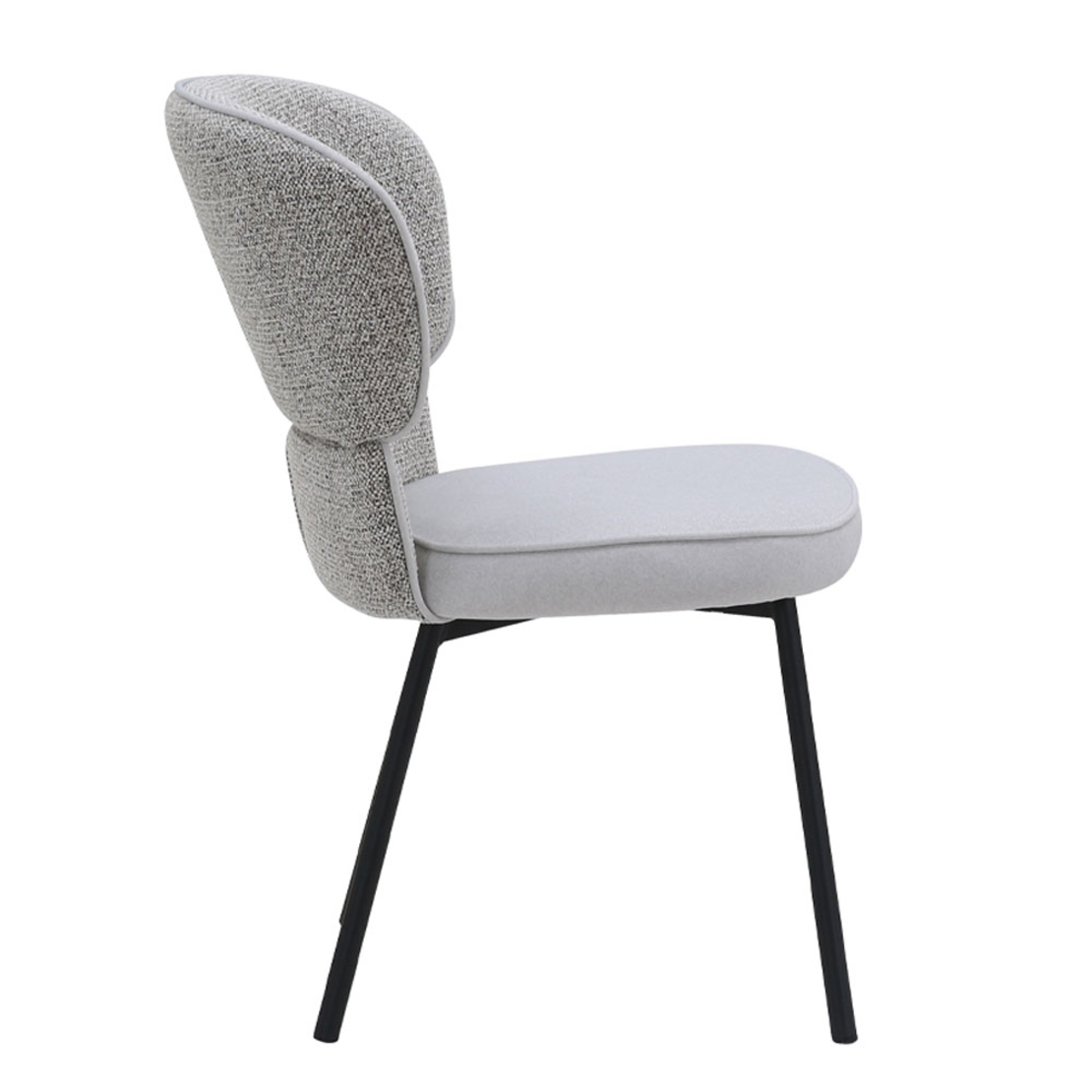 SAHARA CHAIR FABRIC GREY LIGHT METAL BLACK E1 PRC
