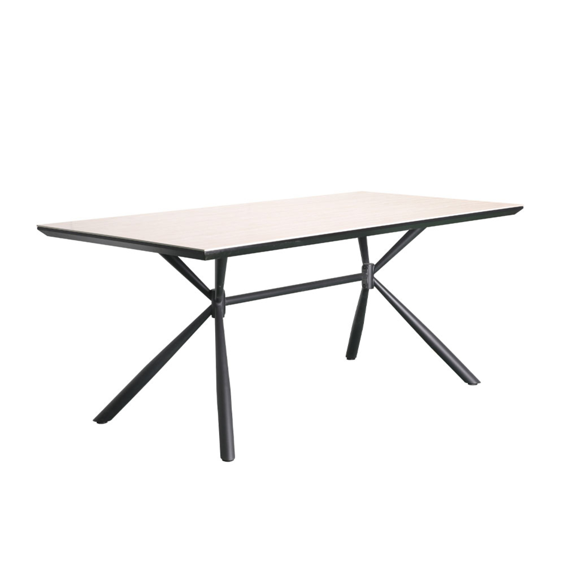 SAHARA TABLE CERAMIC BEIGE WITH MARBLE PATTERN METAL BLACK 180x90x76 E1 PRC
