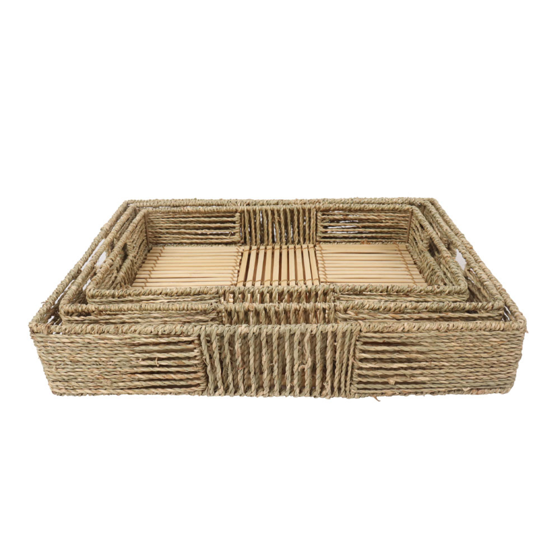 THASOS TRAY SET 3PCS SEAGRASS NATURAL 45x35xH8cm P